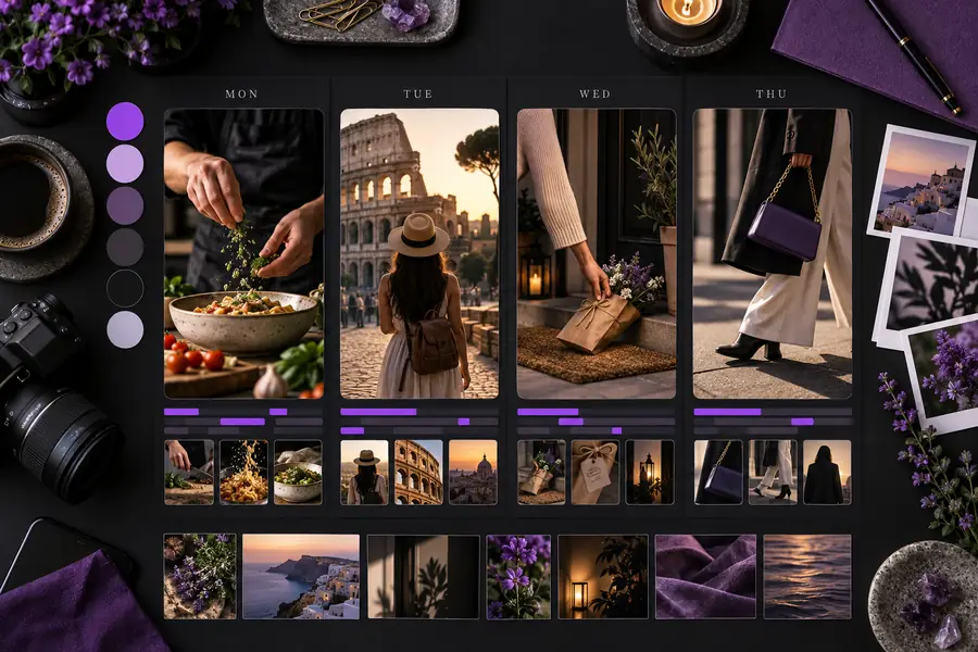Faceless reels examples arranged for Instagram content planning