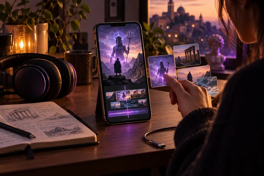 Mobile workflow for creating faceless reels on Android