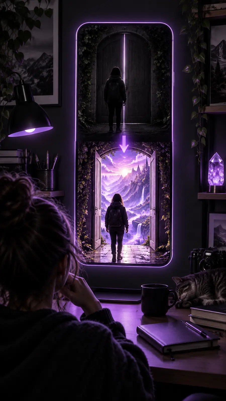 Vertical faceless reel concept with a concise hook and visual payoff