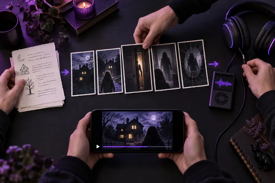 Polished faceless reel with coordinated visuals, narration, and captions