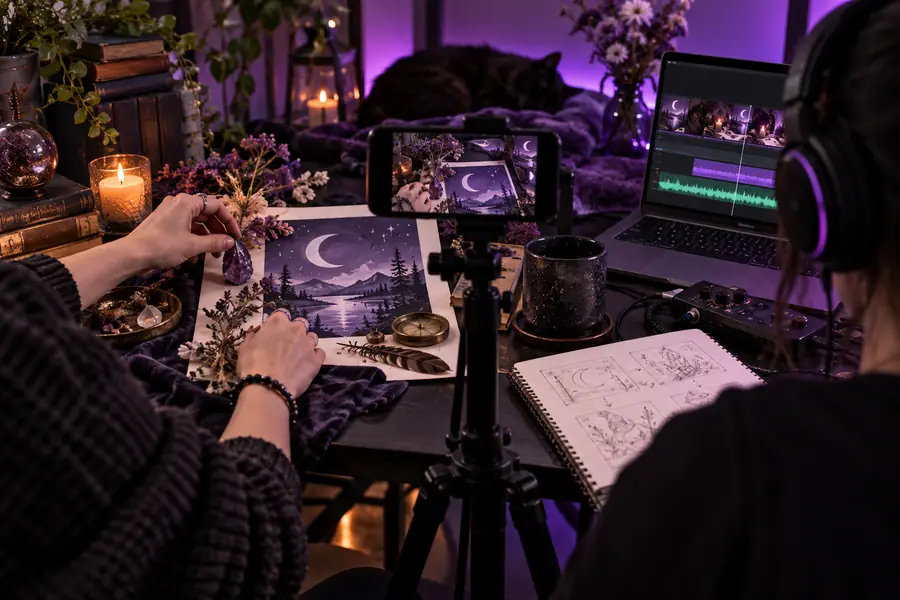 Polished faceless reel workflow with coordinated visuals, narration, and captions